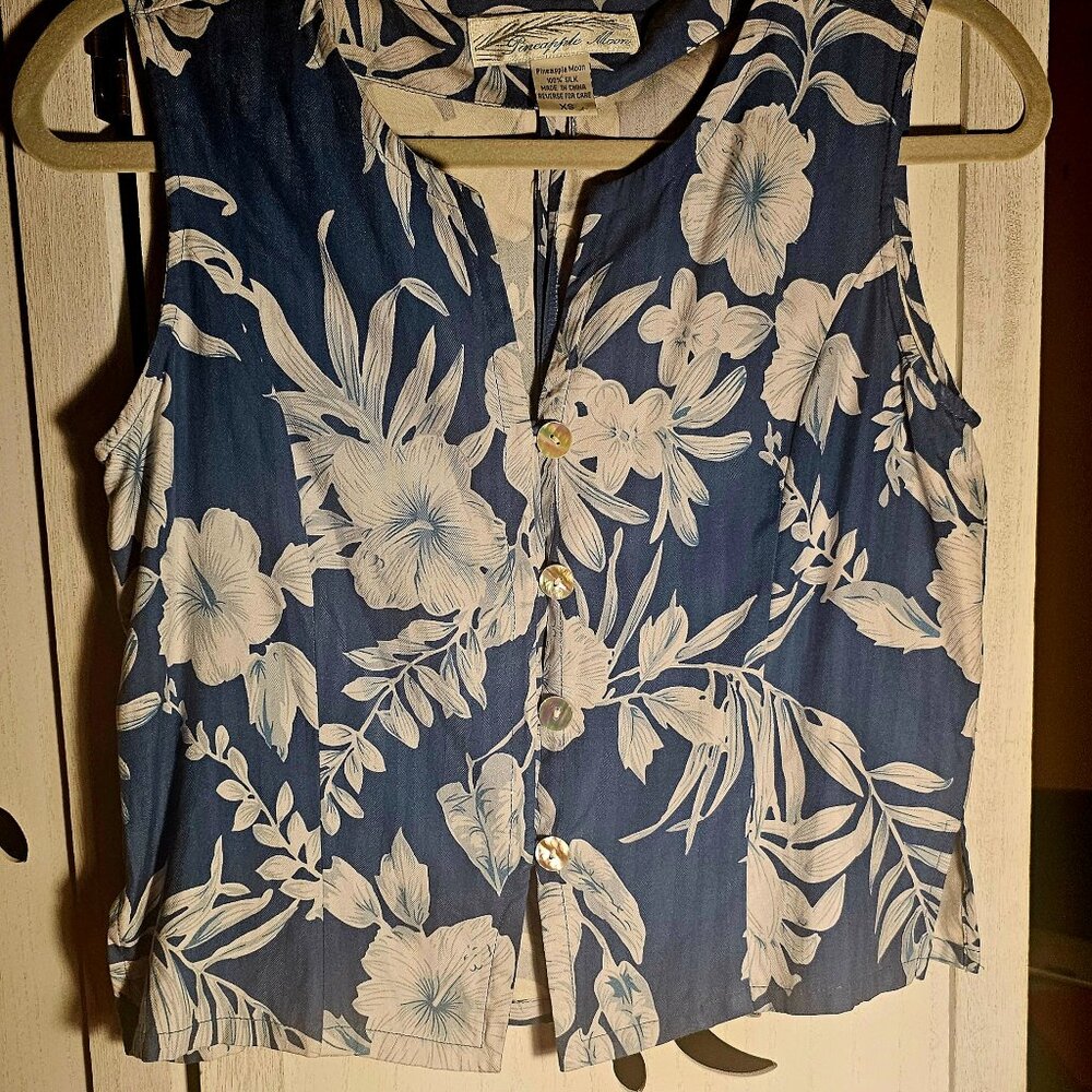 Silk button up tank by Pineapple Moon XS